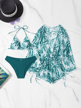 Load image into Gallery viewer, 3pack Random Tropical Print Halter Drawstring Side Bikini Swimsuit

